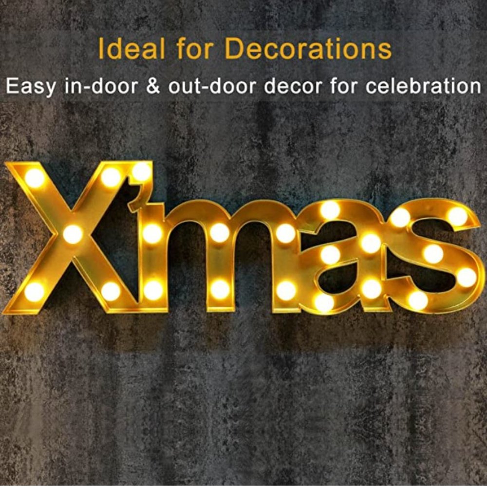 Big Lighted Christmas Marquee Signs Xmas